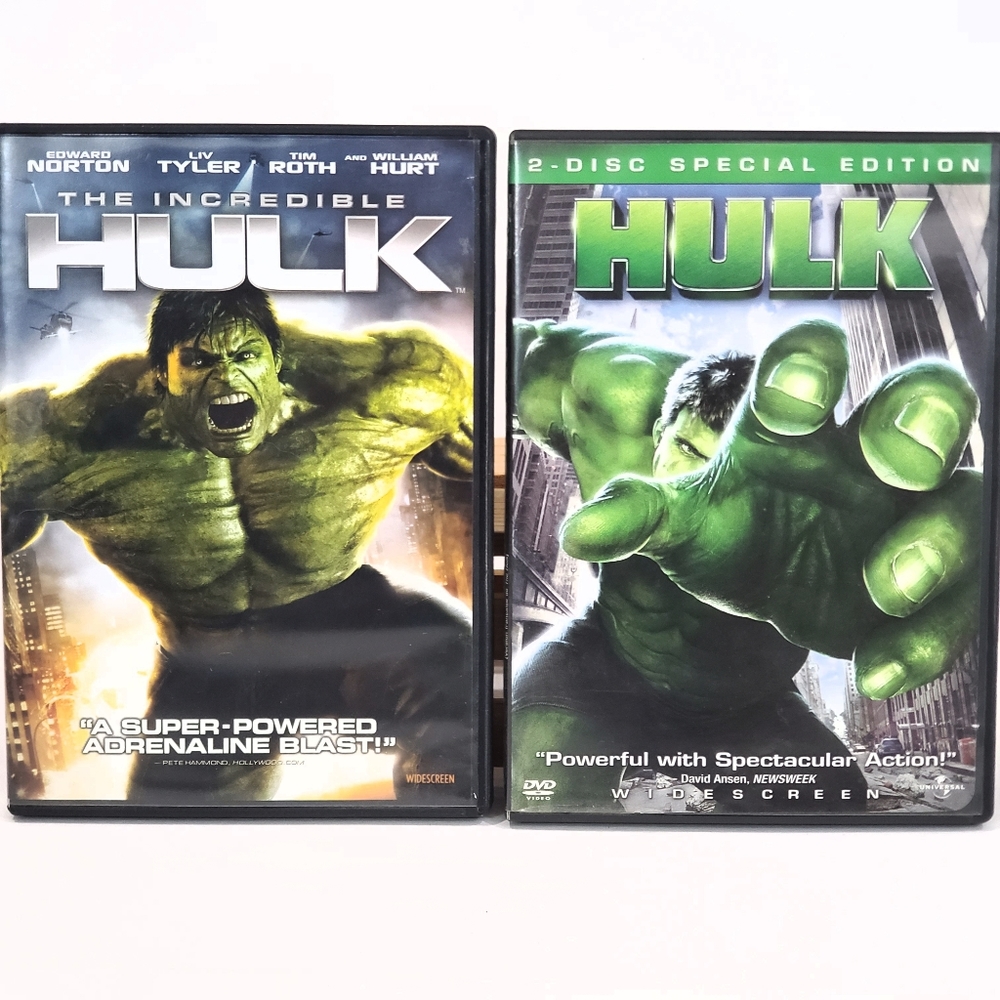 2 Universal DVDs Hulk & The Incredible Hulk Action Movies Family Entertainment
